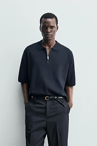 POLO EN MAILLE À ZIP