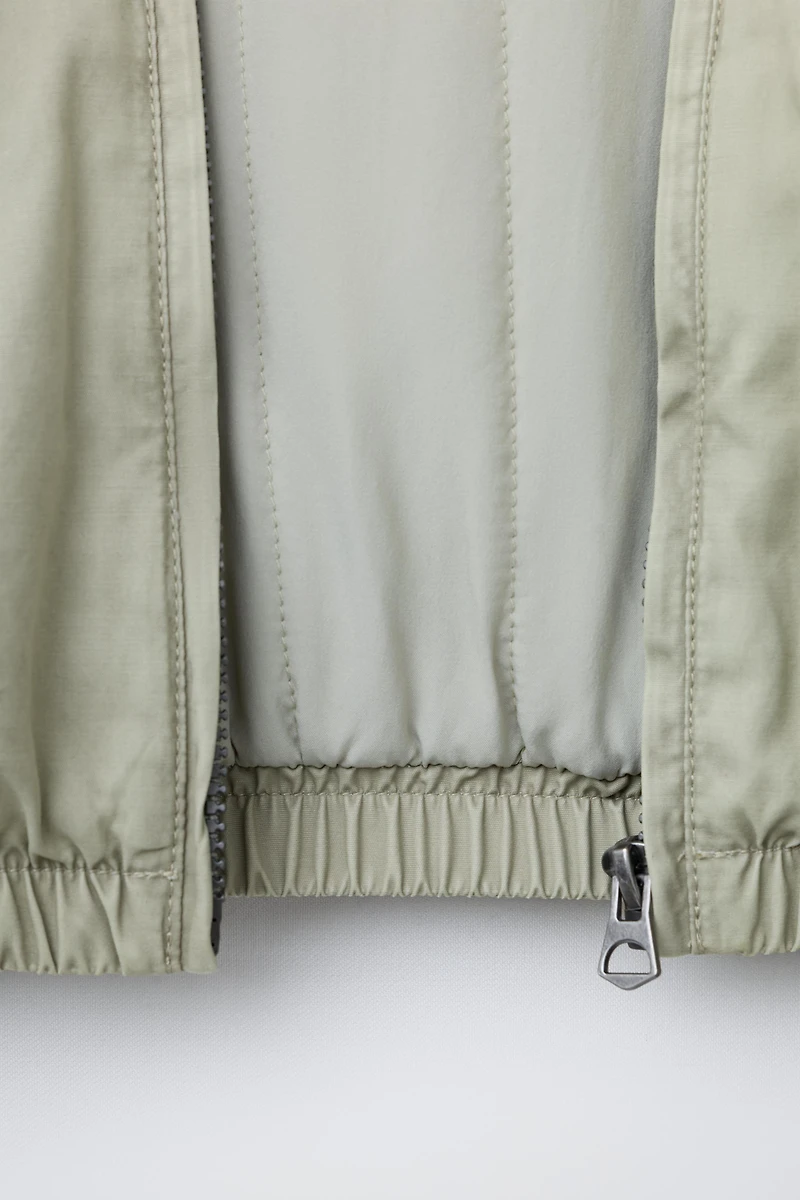 EMBROIDERED TEXT BOMBER JACKET