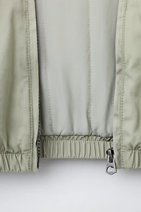 EMBROIDERED TEXT BOMBER JACKET