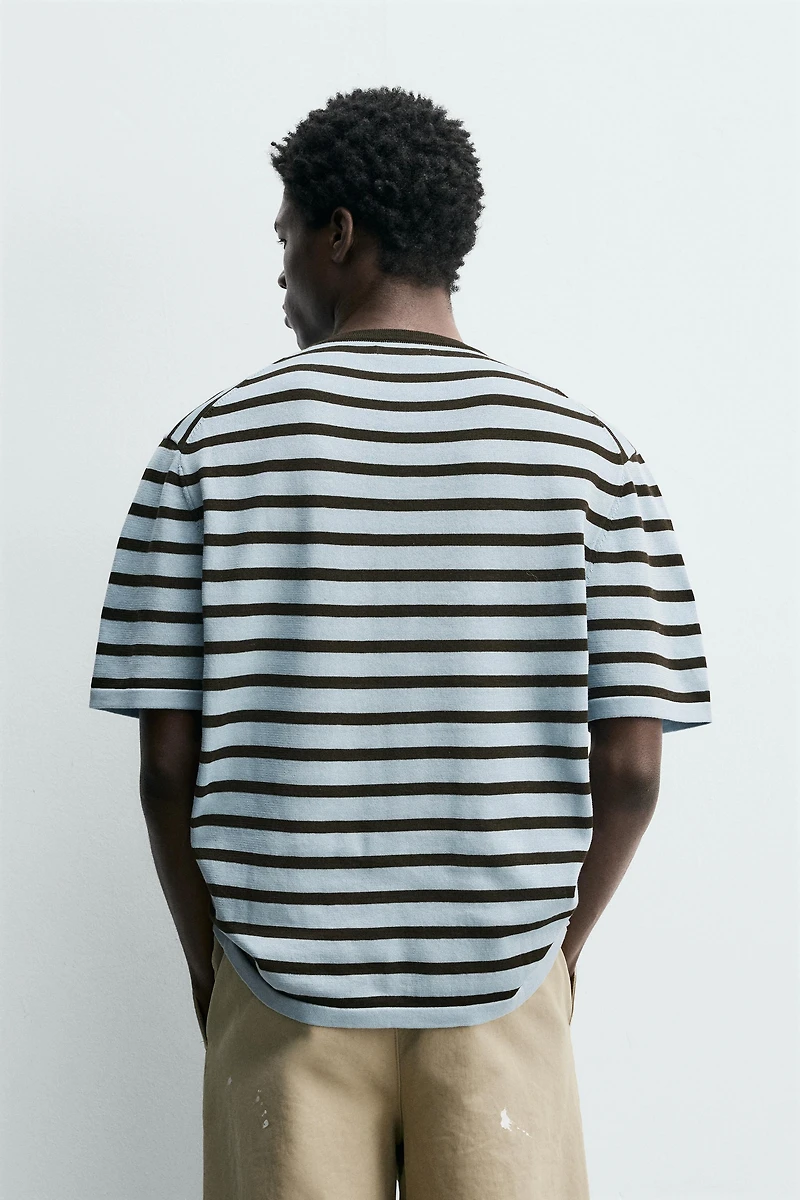 STRIPED COTTON KNIT T-SHIRT