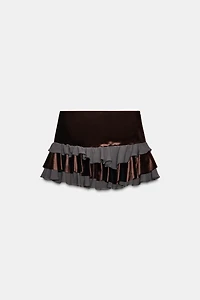COMBINATION RUFFLE MINI SKIRT