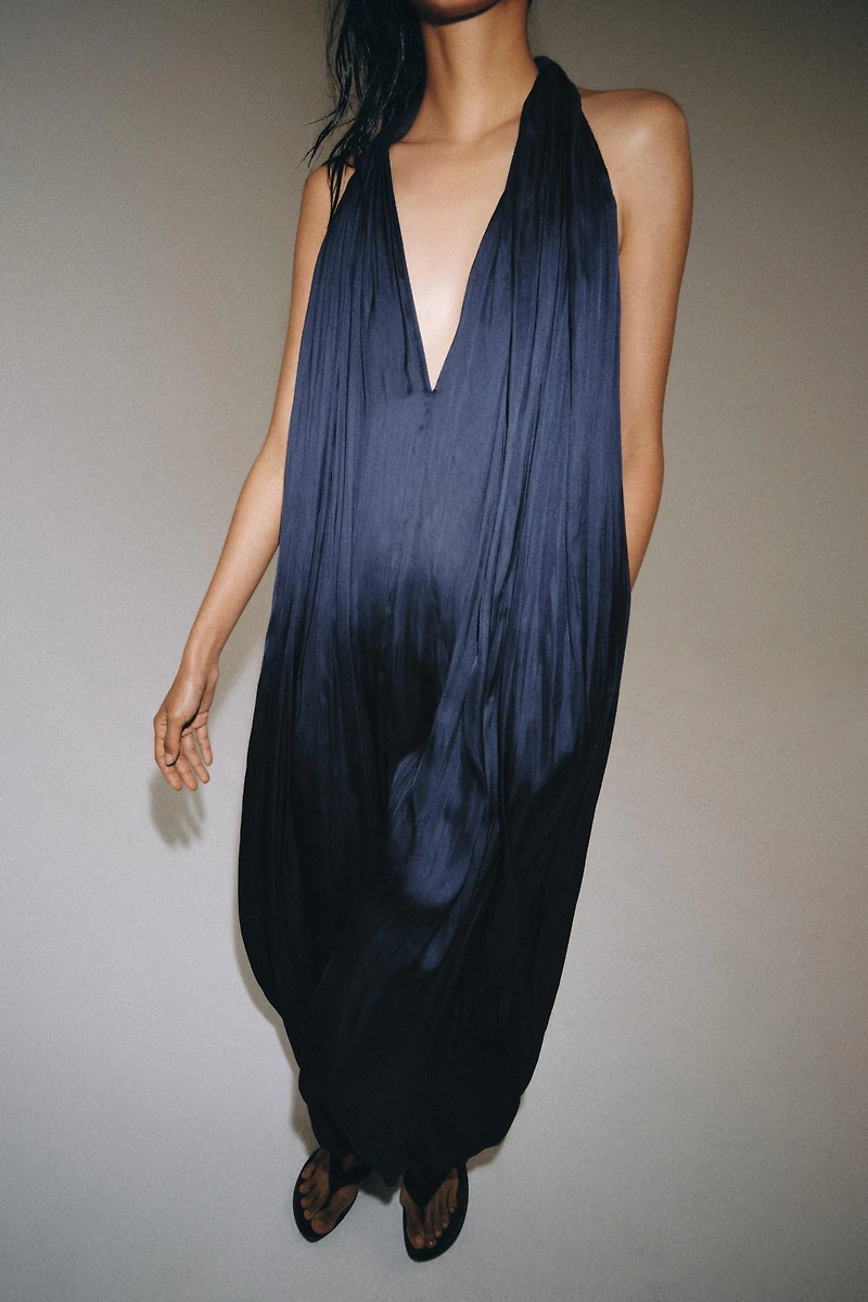 ZW COLLECTION SATIN EFFECT HALTER JUMPSUIT