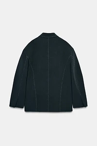 OVERSIZED BLAZER WITH CONTRAST STITCHING