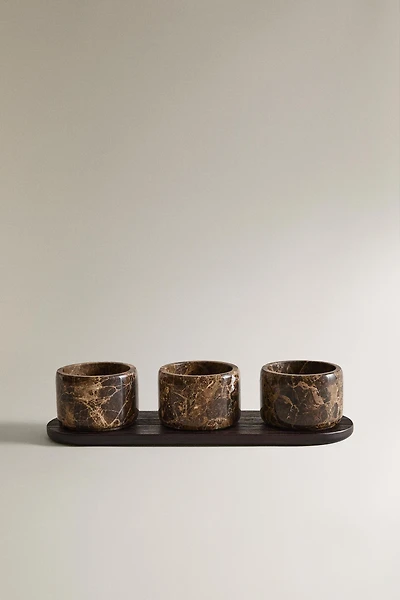 MARBLE TRAY AND BOWLS SET