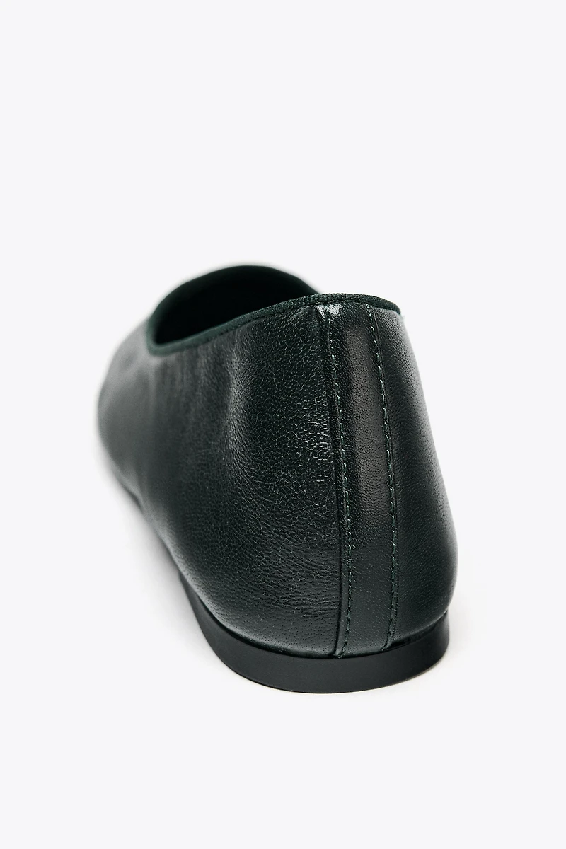 LEATHER BALLET FLATS
