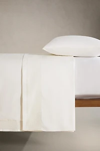 SATEEN FLAT SHEET WITH CROCHET BORDER