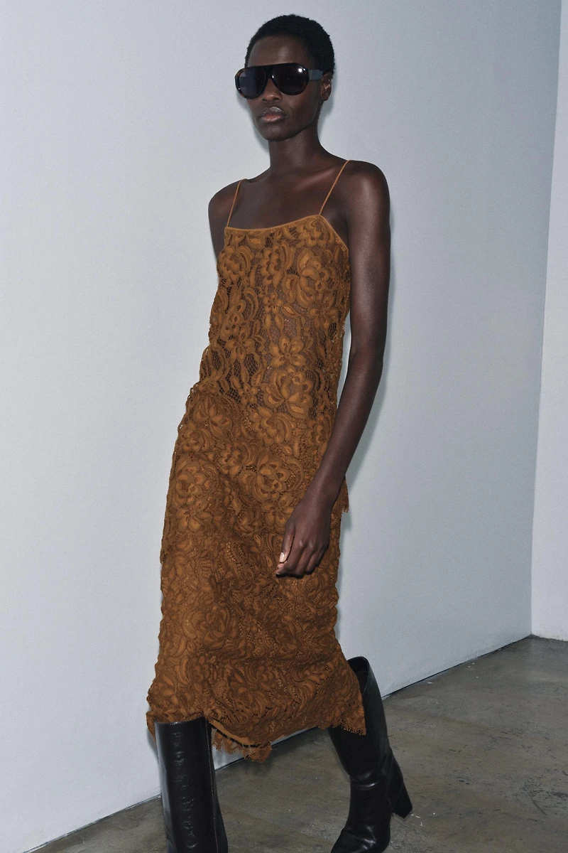 LACE MIDI SKIRT ZW COLLECTION LIMITED EDITION