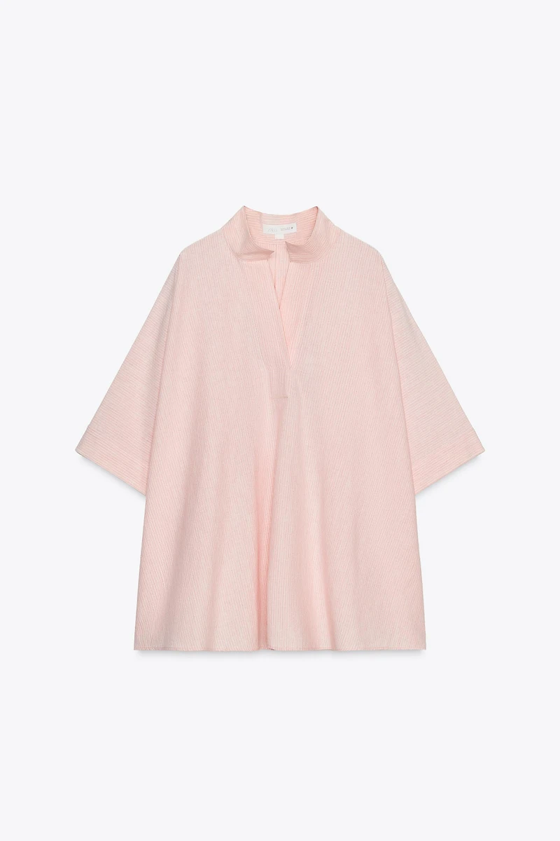 STRIPED OVERSIZED CAPE SHIRT ZW COLLECTION