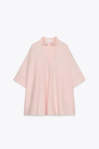 STRIPED OVERSIZED CAPE SHIRT ZW COLLECTION