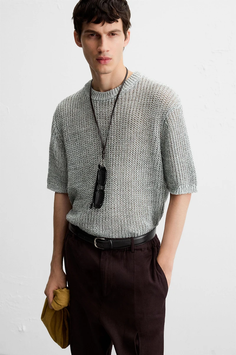 OPEN KNIT T-SHIRT