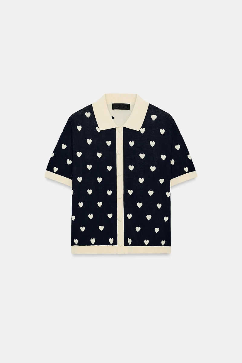 HEART KNIT POLO SHIRT