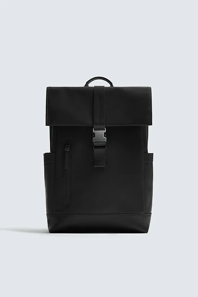 RUBBERIZED FLAP BACKPACK