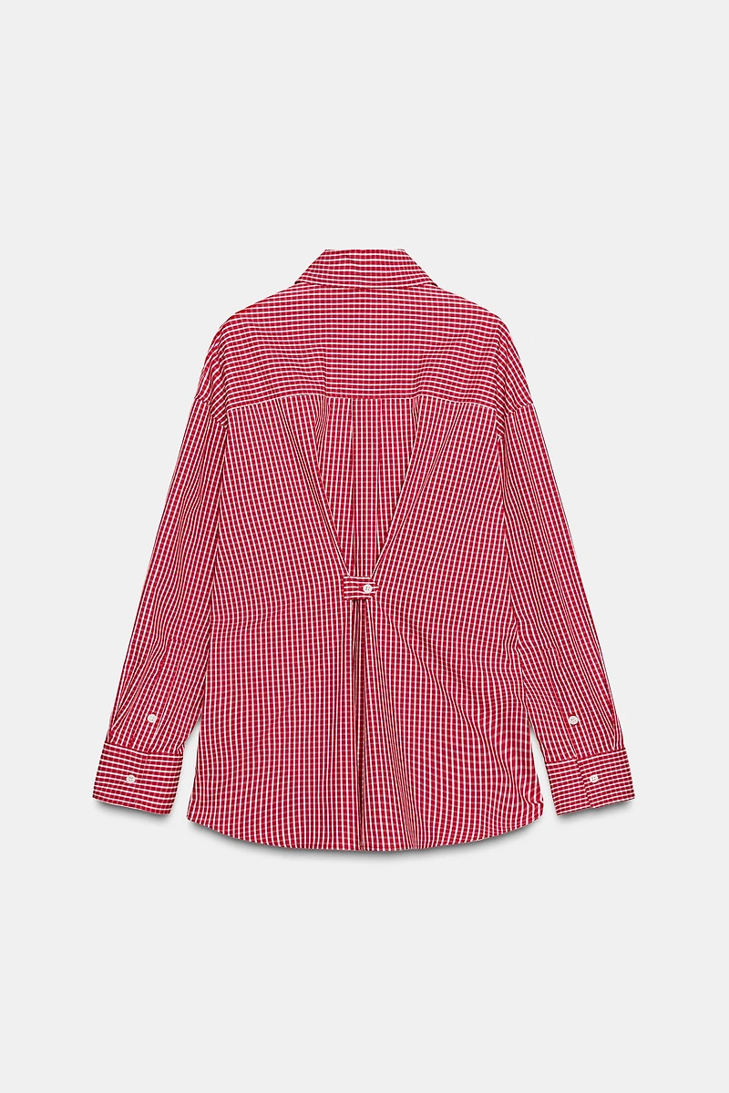 OVERSIZED PLAID POPLIN SHIRT