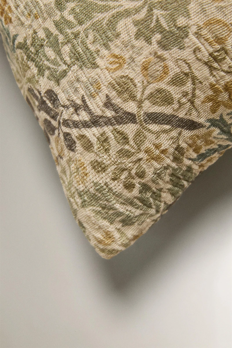 MORRIS & CO. FLORAL THROW PILLOW COVER