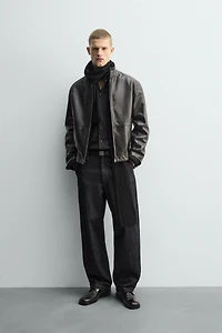 RELAXED FIT LEATHER JACKET