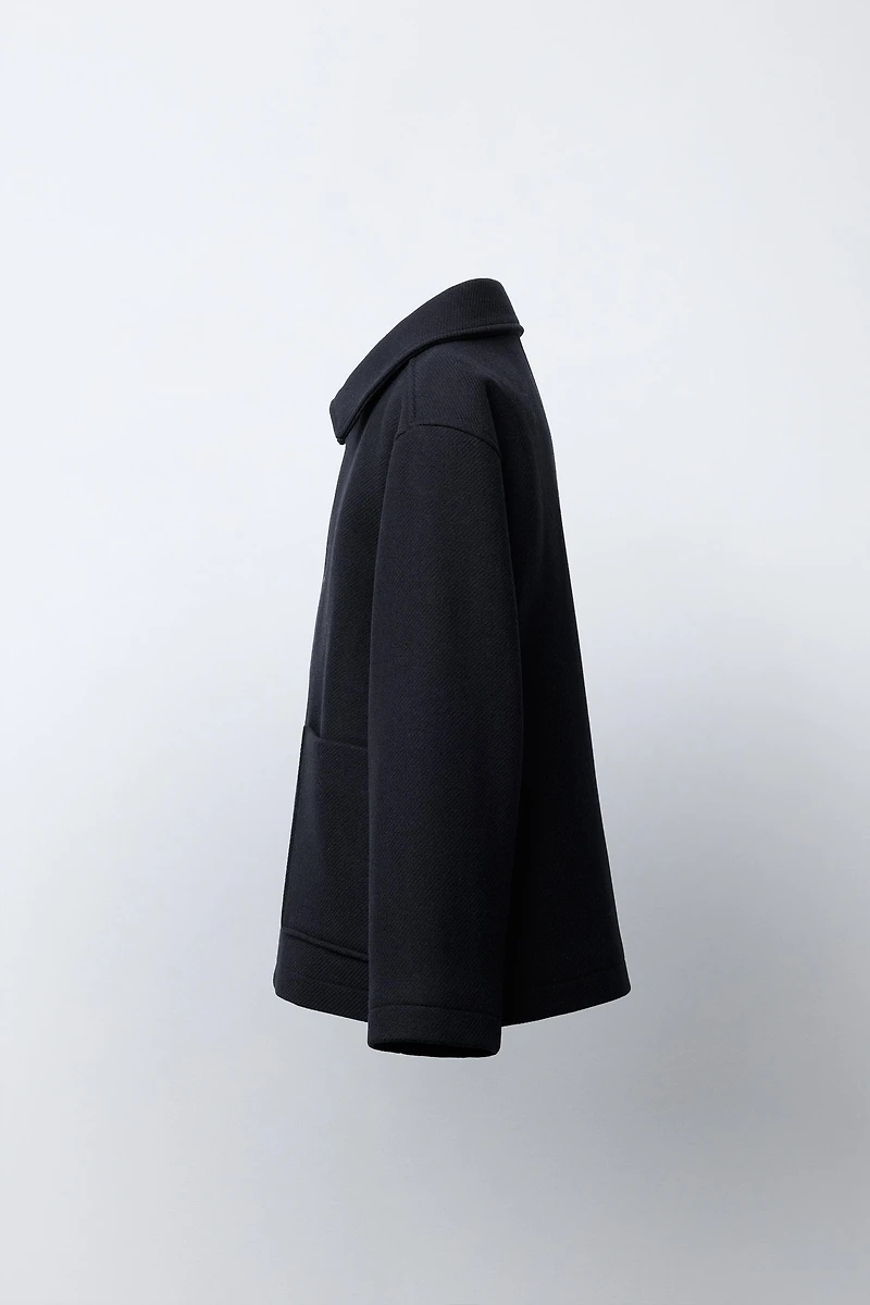 VESTE COURTE EN DRAP DE LAINE