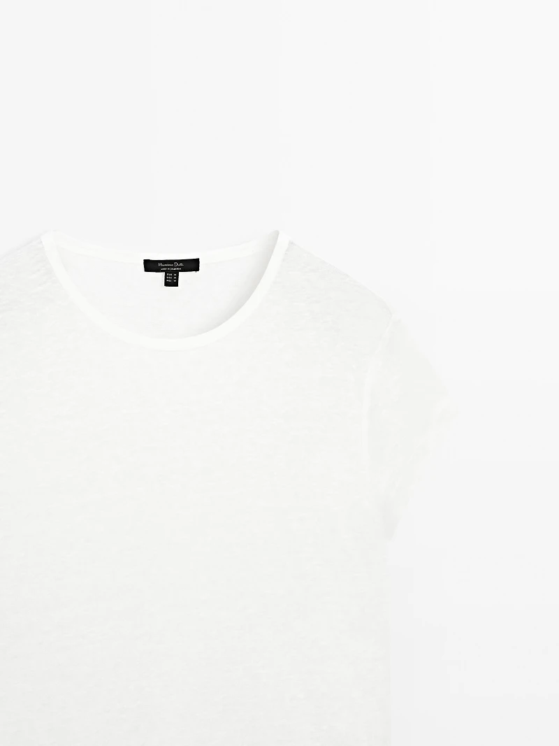 T-shirt 100 % lin à manches courtes