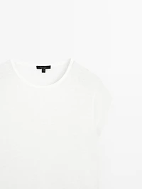 T-shirt 100 % lin à manches courtes