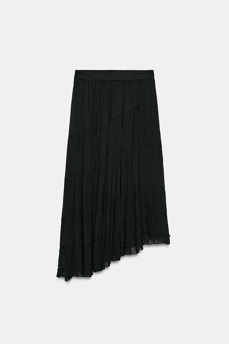 ASYMMETRIC MIDI SKIRT