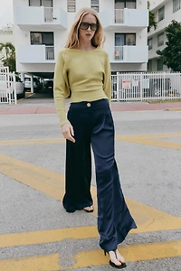 FLOWY SATIN EFFECT PANTS