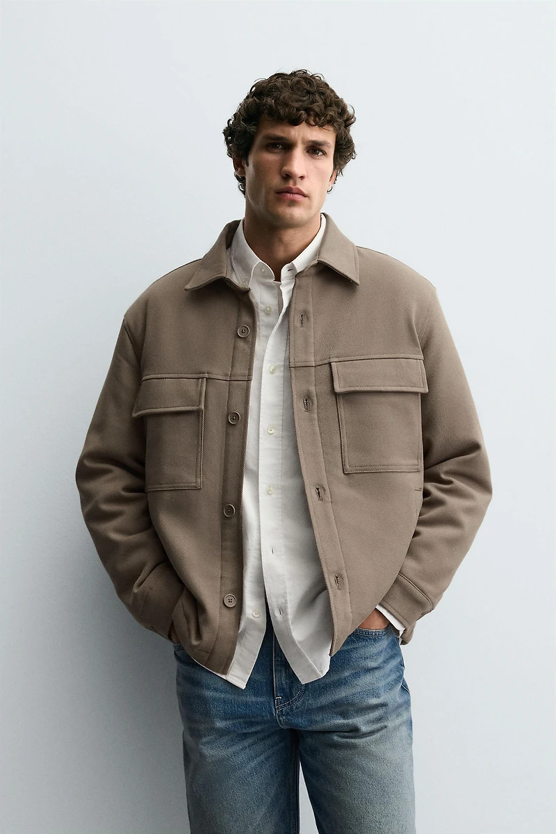 TEXTURED QUILTED OVERSHIRT