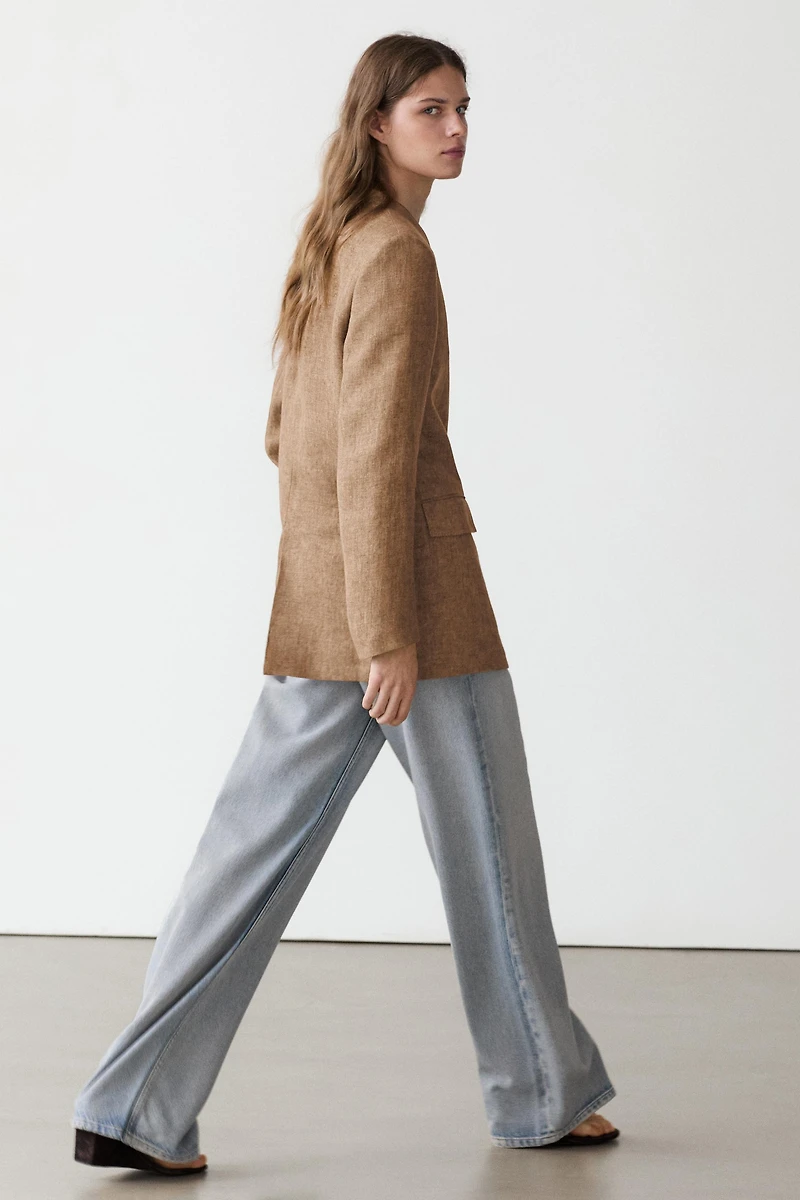 Veste de costume chinée lin