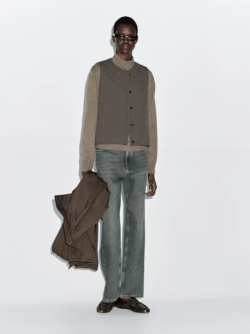 Long parka with detachable gilet