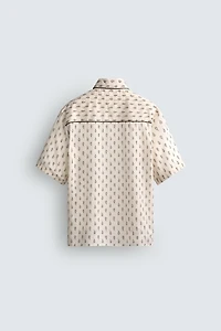 CONTRAST PAISLEY RELAXED FIT SHIRT