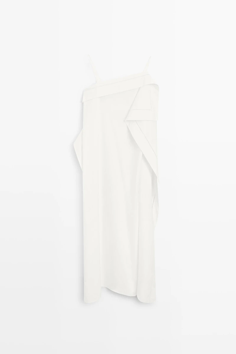 Asymmetric ruffle midi dress - STUDIO