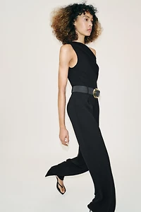 LONG BELTED JUMPSUIT