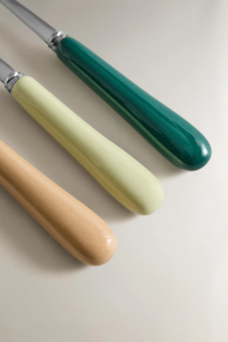 CERAMIC HANDLE APPETIZER FORKS SET (SET OF 6)