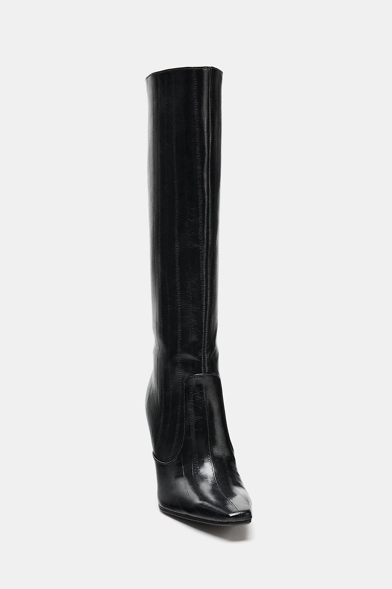 ENGRAVED HEELED BOOTS