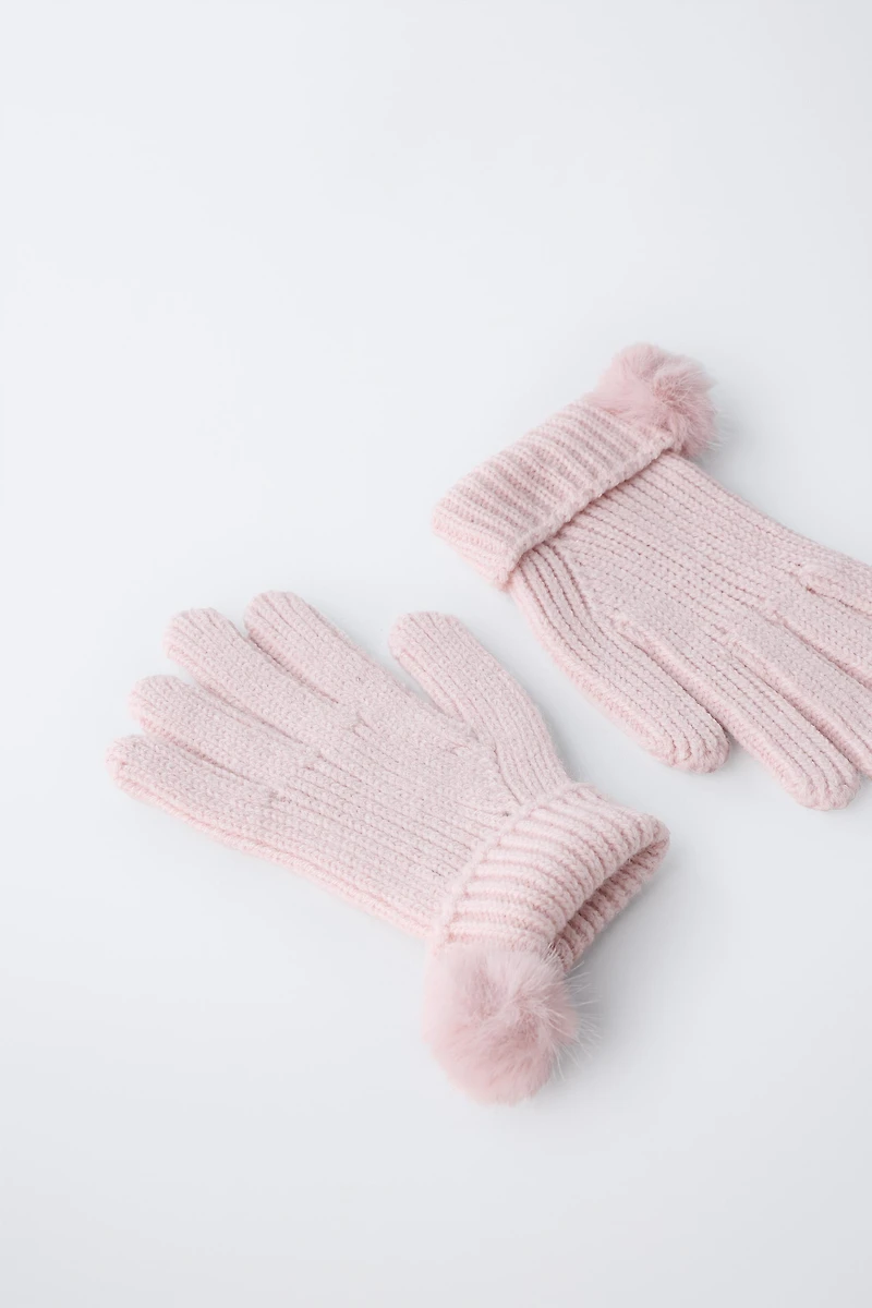 POM-POM KNIT GLOVES