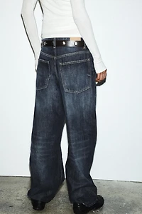 TRF MID-RISE BAGGY BALLOON JEANS