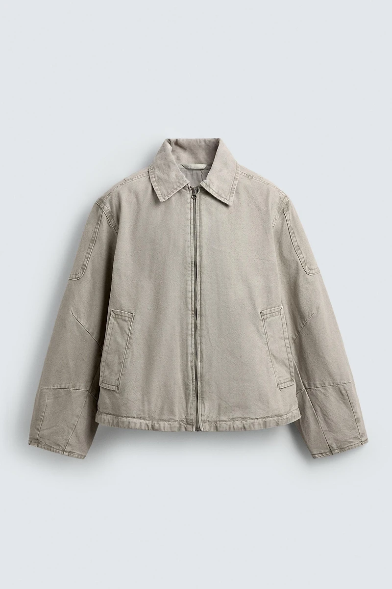 BLOUSON COUPE BOXY EFFET DÉLAVÉ