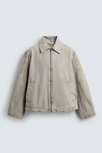 BLOUSON COUPE BOXY EFFET DÉLAVÉ