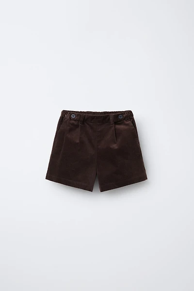 VELVET PLEATED SHORTS