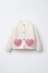 HEART POCKET CARDIGAN