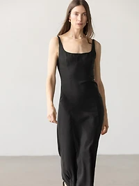 Strappy linen midi dress