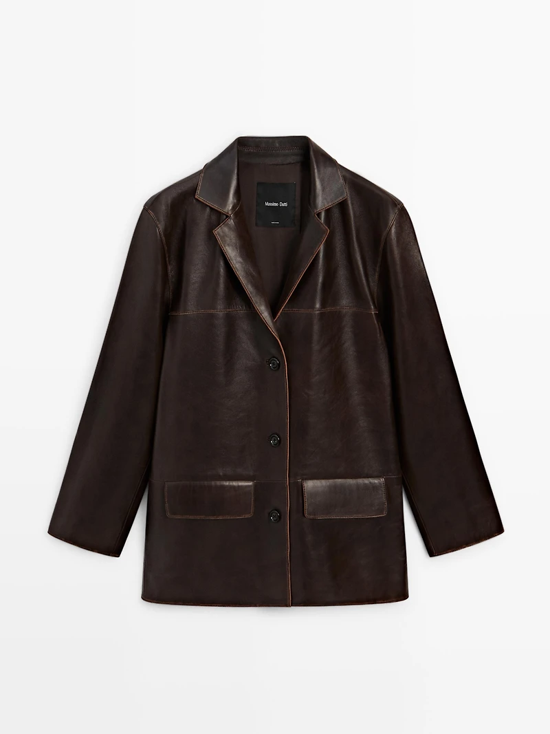 Nappa leather midi jacket