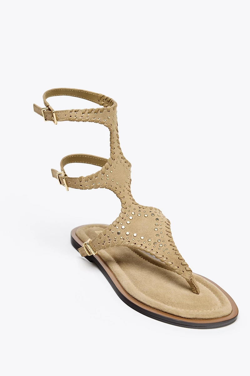 DOUBLE SUEDE STRAP SANDALS