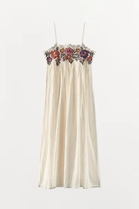 SEQUIN EMBROIDERED STRAP DRESS
