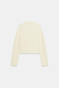 RIBBED KNIT V-NECK JUMPER