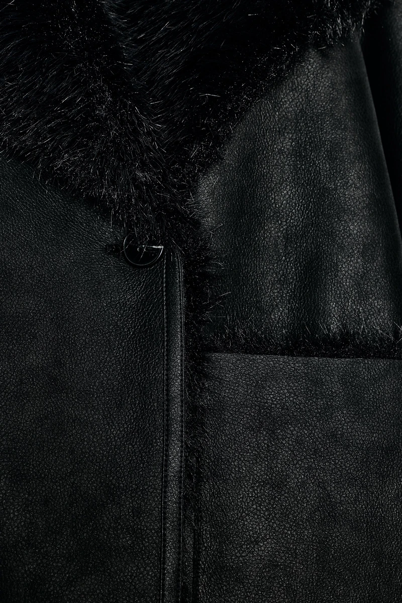 REVERSIBLE FAUX FUR DOUBLE-FACED COAT