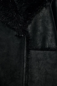 REVERSIBLE FAUX FUR DOUBLE-FACED COAT
