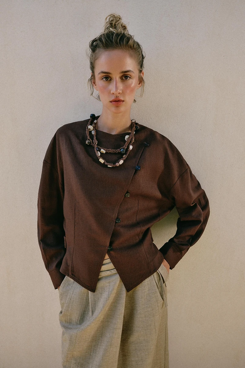 LINEN WRAP JACKET
