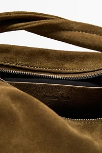 Sac bandoulière croûte de cuir