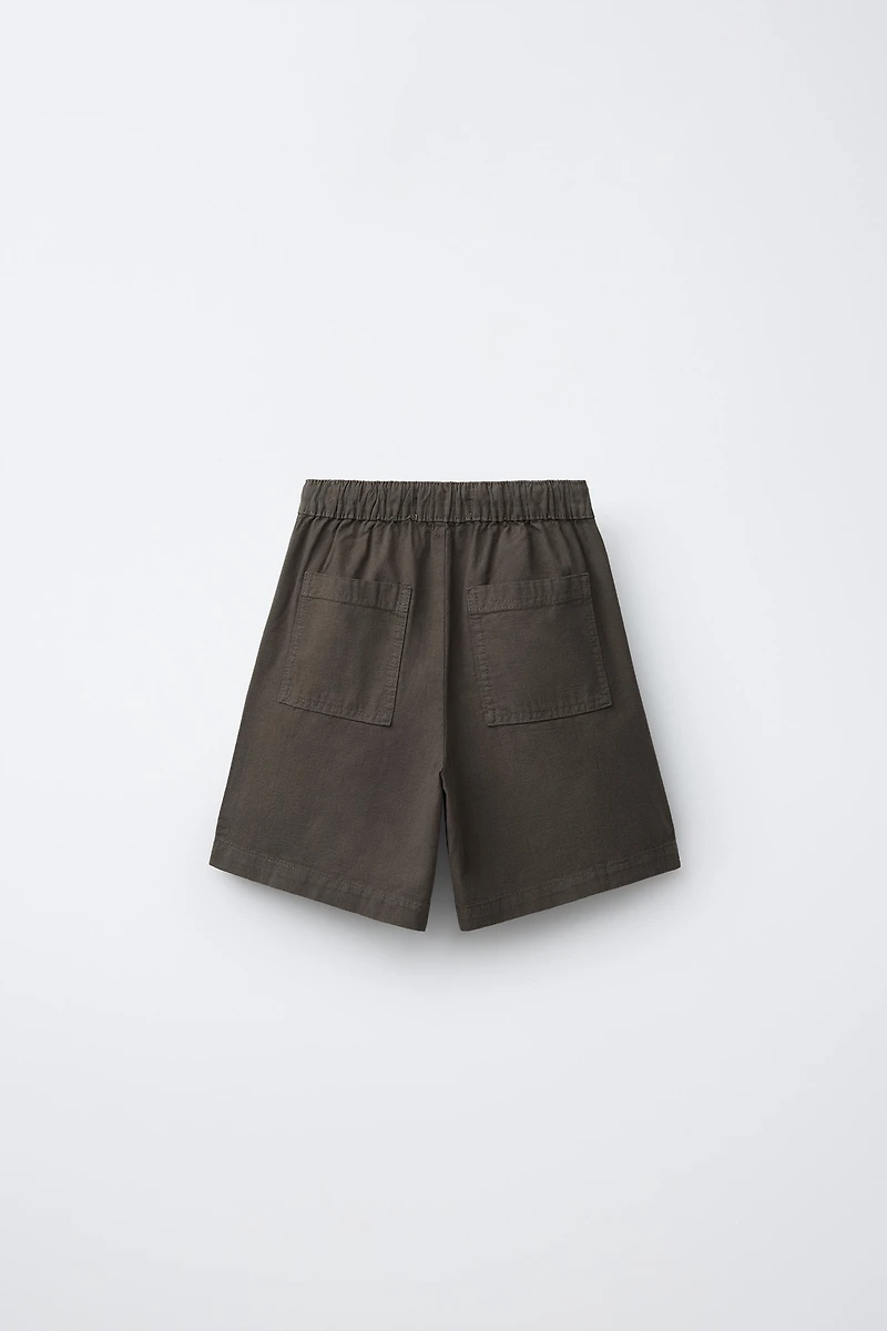 COTTON ELASTIC WAIST SHORTS