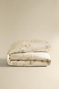 SATEEN DUVET COVER WITH LEAF PRINT