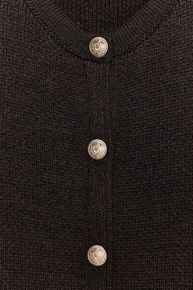 GOLDEN BUTTON KNIT CARDIGAN